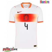Camiseta Países Bajos Virgil van Dijk #4 Visitante Equipación Mundial 2026 manga corta